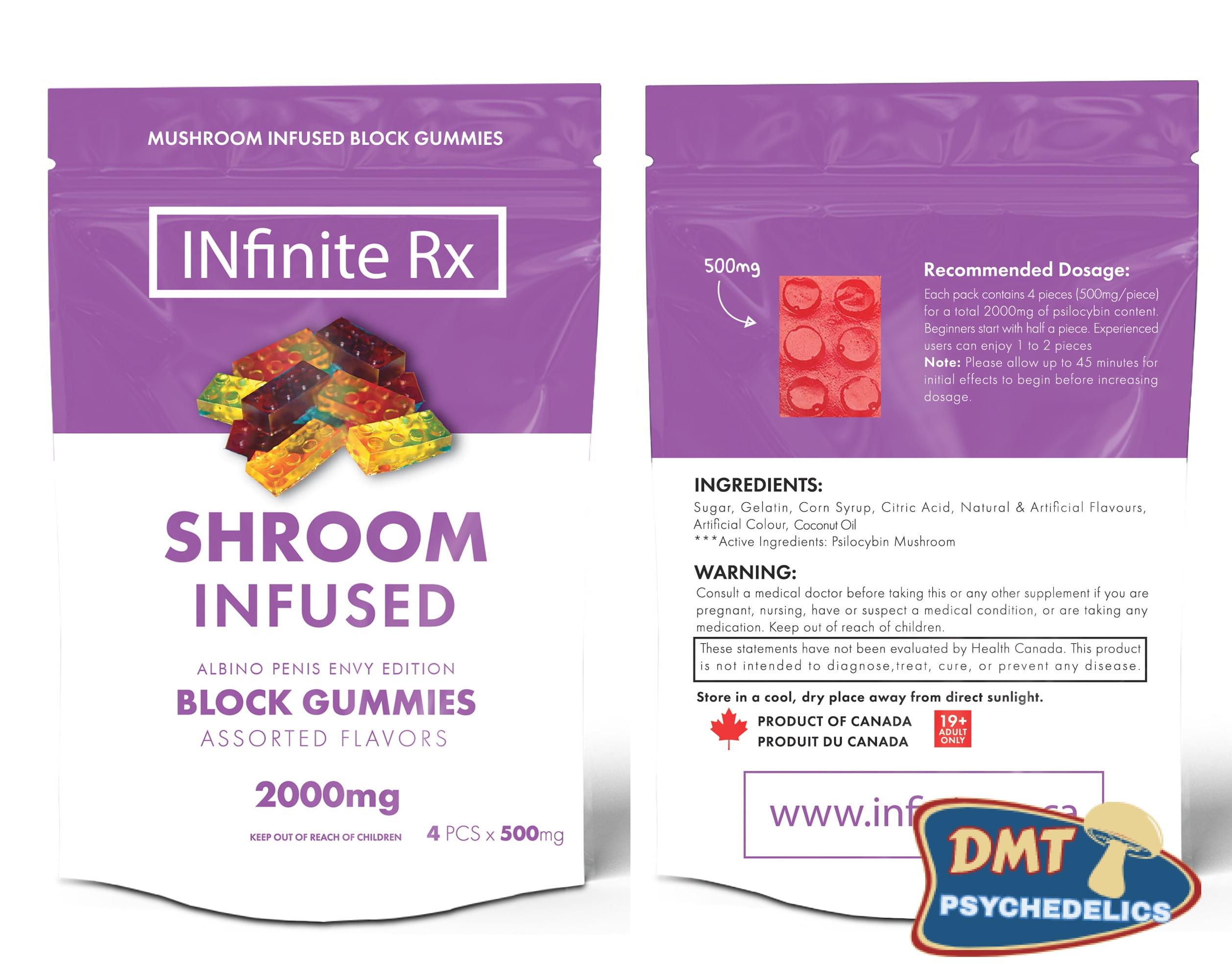 INfinite Rx Shroom Infused Albino Penis Envy Edition Block Gummies Edibles (2000mg) - Image 2