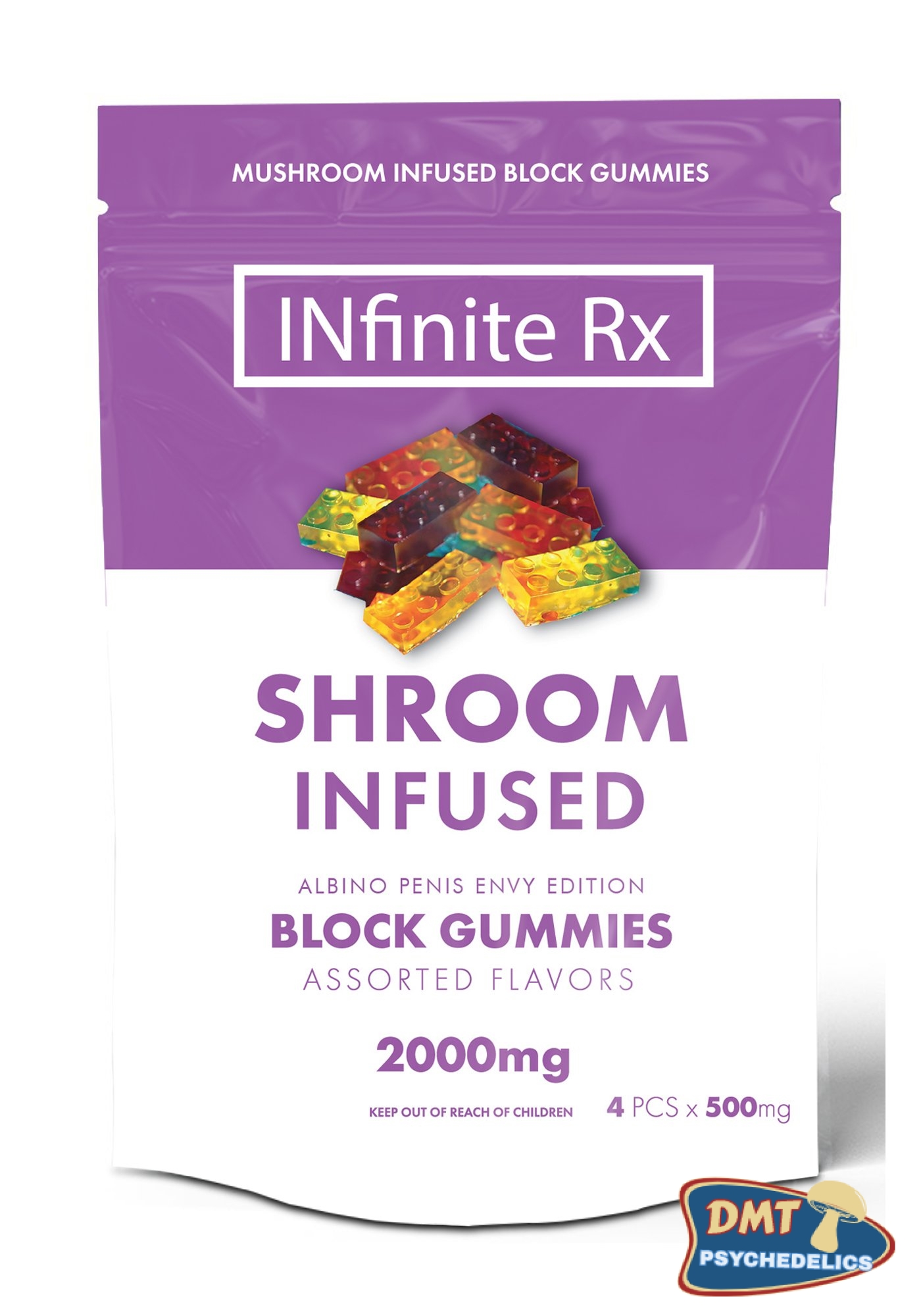 INfinite Rx Shroom Infused Albino Penis Envy Edition Block Gummies Edibles (2000mg)